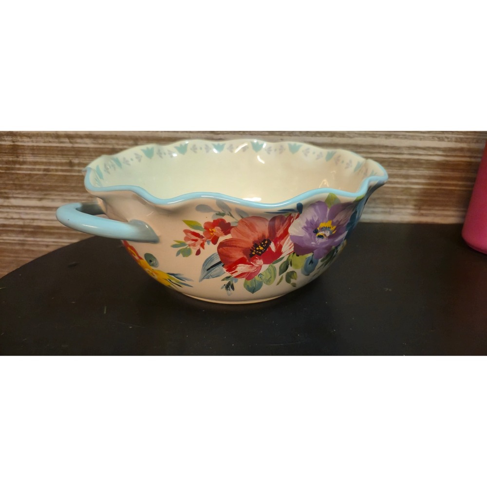 The Pioneer Woman Flea Market Floral Stoneware Serving‎ Bowl Scalloped 9.5 inch